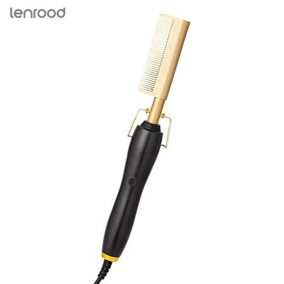 China Hotel Lenrood 2 in 1 Hair Straightener Comb LRJ-1019 Hair Straightening Electric Hot Comb Mini Hair Straightener Brush Ionic Culring for sale