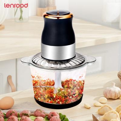 China Cheap Price LR-8008-3B3L Large Capacity 3L 250W Removable Electric Chopper Lenrood Blades Glass Chopper for sale