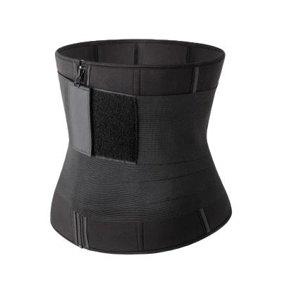 China Custom Adjustable Antibacterial Sweat Belt Slim Waist Trainer Logo Tummy Wrap Waist Trainer for Weight Loss for sale