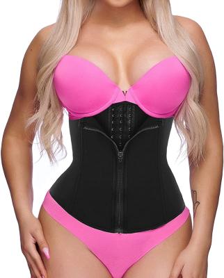 China Antibacterial Zipper Hooks Body Shaper Waist Cincher Tummy Control Belt Neoprene Women Waist Trainer Corset for sale