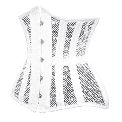 China Steel-boned Antibacterial Heavy Duty Mesh Underbust Bodysuit Bustier Women's Corset Waist Trainer Top Waist Trainer for sale