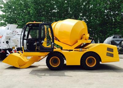 China 3CBM 4WD Mini Mobile Concrete Pan Mixer , 3000L Self Loading Construction Mixer Machine for sale