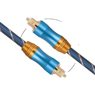 China High Quality Gold Plated Aluminum Housing Optical Cable 1m/2m/3m/10m SPDIF Toslink Audio Cable HS-FO1018 for sale