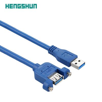 China Multimedia 90 Degree USB 3.0 Panel Mount Female One Plug To One Plug Straight USB 3.0 OTG Cable for sale