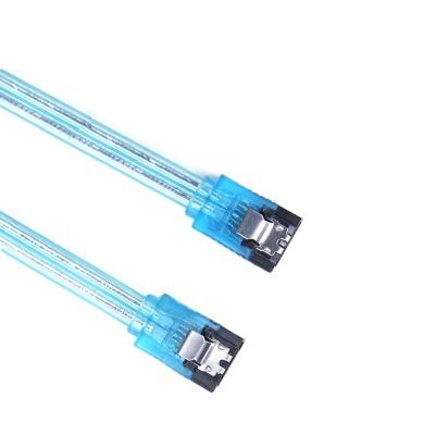 China Hot Selling Computer In Hinsung Mini Flat SATA 3.0 Transparent Blue 7pin Power Cable for sale