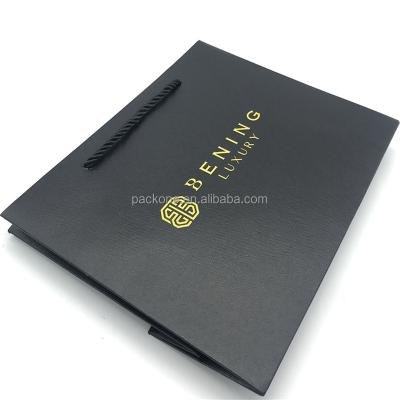 China 2021 Luxury New Black Custom Your Own Logo Shopping Art Paper Bag For Jewelry for sale