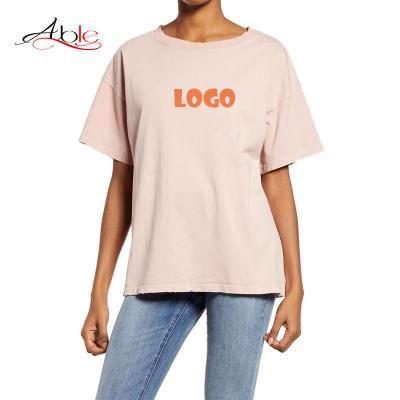 China High Quality Capable Anti-wrinkle kaos wanita summer woman T-shirt with Logo Custom Logo 100% cotton poleras de mujer Streetwear women T-shirt for sale