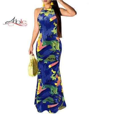 China Dama Able Antistatic Kleider de Mujer Vestido De Noche Vestidos Para Plus African Print Ukuran Gaun Untuk Wanita Plus Size Women's Dresses for sale