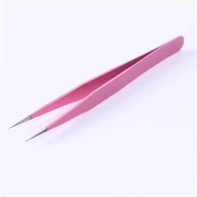 China Eyebrow Hot Sale Eyelash Extension Tweezers Stainless Steel Anti-static Sharp Tweezers for sale