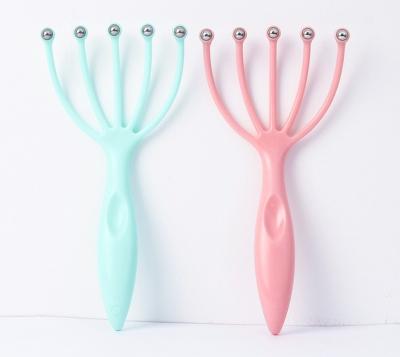 China Head Relax Wholesale Plastic Spider Head Scalp Massager With Small Steel Ball For Relax Multifunctional Manual Head Neck for sale