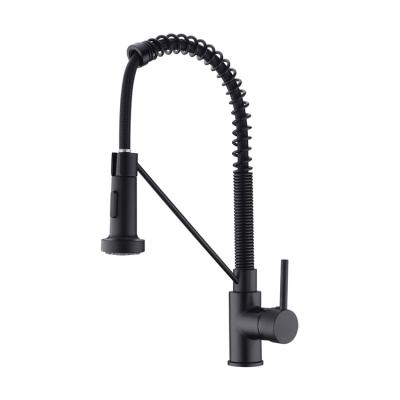 China Thermostatic Faucets Black Kitchen Water Taps Stainless Steel Kitchen Faucet Pull Down Sprayer for sale