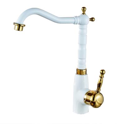 China New Technology Model Hotel White Single Handle Kitchen Sink Faucet Water Mixer Tap Traditional Sophisticated China Factory for sale