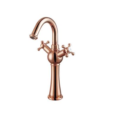 China Thermostatic Faucets Tending Products 2021 Hot Basin Faucet Bathroom Rose Gold Face Brass Basin Faucet for sale