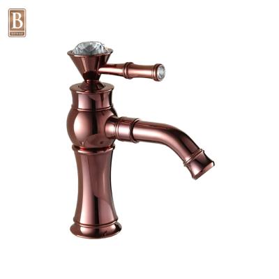 China New Product Thermostatic Hot Selling Faucets Single Hole Basin Faucet Rose Gold Mix Faucet Bathroom Basin Faucet Brass for sale