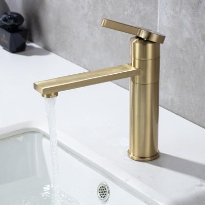 China Single Lever Basin Mixer Tap Hot And Cold Water Taps Modern Gold Bathroom Sink Faucet Manufacturer for sale