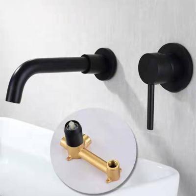 China Modern Australian Standard Single Handle Matte Black Conceal Basin Faucet DZR Brass Faucet Wall Mounted for sale