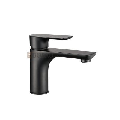 China New Arrival Modern Single Handle Bathroom Brass Basin Faucet And Black Basin Faucet for sale