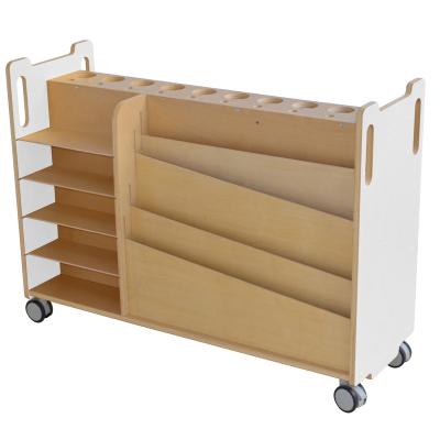 China Modern High Quality Wood Shelf Storage Furniture Kids Easy Book Rack for sale