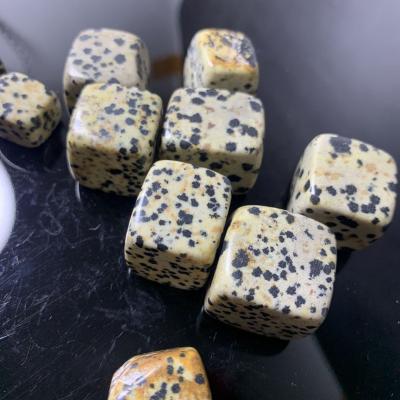 China Europe Natural Crystal Polished Dalmatian Cube Tumbles Chakra Quartz Stone Healing Decoration Gifts for sale