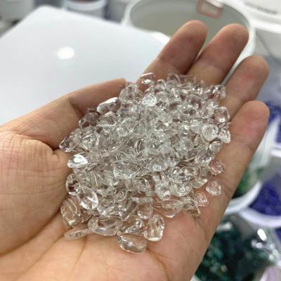 China Wholesale high quality natural clear stone quartz crystal tumbles chips chakra feng shui quartz healing stone from Europe for sale