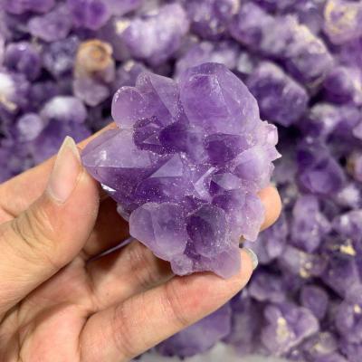 China Group High Quality Natural Crystal Slice Europe Amethyst Specimen Gray Quartz Healing Folk Crafts for sale