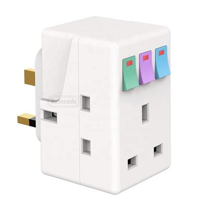 China Residential / Multipurpose UK Extension Socket 13A Ac100~250v Singapore Malaysia UK Socket Outlet Splitter With Independent Switch for sale