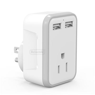 China US 2usb Travel Residential/General Purpose Plug, USA to Europe UK German Plug, Travel Adapter for sale