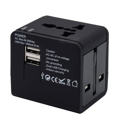 China Universal Global Switch Socket 2 Travel Adapter EU Travel USB Multi Usb Socket Adapter for sale