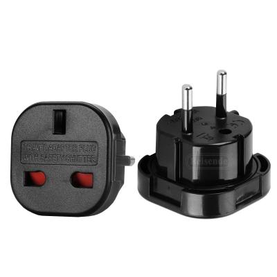 China 10a Eu Residential/General Purpose 2pin to 3 Pin Uk Travel Adapter Uk to Eu Travel Power Adapter Plug ABS Housing for sale