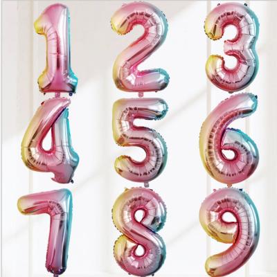 China Wholesale Custom Foil Balloon Alphabet Number Balloon Helium Number Letter Balloon Easy To Use for sale