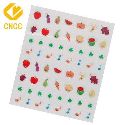 China Custom Hot Selling Self Adhesive Nail Sticker Cartoon Fruit Girls Nail Sticker PVC Kids Nail Aluminum Foil Decorative Nail for sale