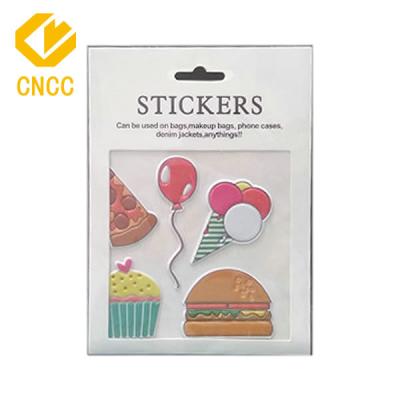 China Decorative sticker cupcake, pizza, burger, puffy 3D balloon sticker for sale