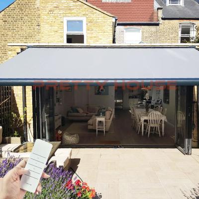 China Windproof Aluminium Retractable Awning Motorized With Remote Control for sale