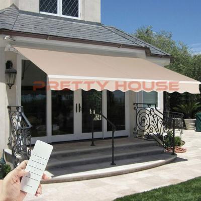 China Windproof Garden Outdoor Retractable Sunshade Aluminum Profile Electric Awning for sale