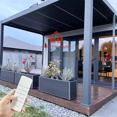 China Easily Assembled Waterproof Sun Shade System Aluminum Sunshade Canopies Cover Aluminum Pergola Garden House for sale