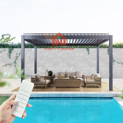 China OEM factory price outdoor waterproof louvered roof gazebo easily assembled bioclimatic aluminum pergola for sale