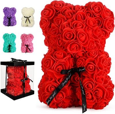 China Valentine's Day Creative Eternal Flower Rose Bear Christmas Gift Valentine's Day Creative Eternal Flower Rose Wedding Flower Decoration Romantic Wedding Flower Decoration Gift for sale