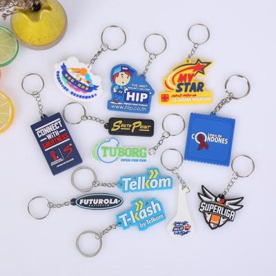 China Souvenir OEM Design Metal Key Ring Customized 3D Embossed Letters Logo Promotional Gifts Soft PVC Rubber Key Chains for sale