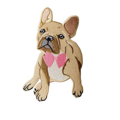 China Iron On Patches Amazon Esty Ebay Hot Selling Custom Embroidered Dog Patches Iron On Cartoon Animal Badges for sale