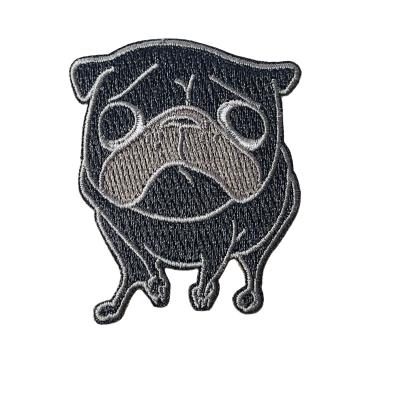 China Iron On Patches Factory Custom Design Dog Puppy Pet Embroidery Patches Iron On Embroidered Badges For Hat Apparel for sale