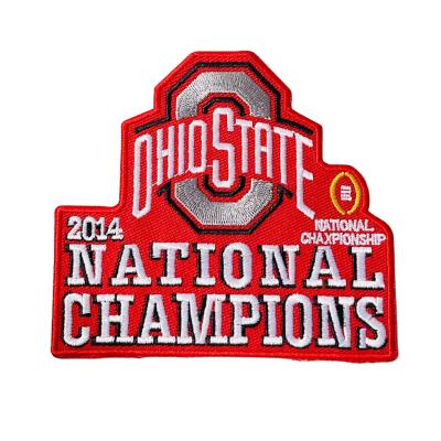 China Iron On Patches American Football Nfl Sports Embroidered Team Logo Patch OSU Ohio Buckeyes 2014 Champions Embroidered Iron On Patch Large for sale