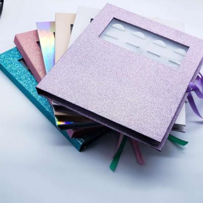 China Handmade holographic private label empty16 lashbook mink lashbook bling for sale