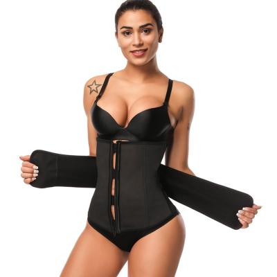 China 2019 Wholesale Custom Black Private Label Latex Waist Trainer Antibacterial Logo Slimming Waist Trainer Corset for sale