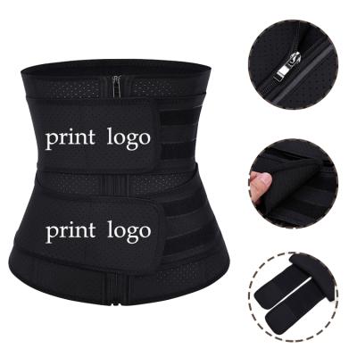 China Wholesale Antibacterial Zipper Running Waist Trainer Slimming Breathable Hole Summer Latex Waist Trainer for sale