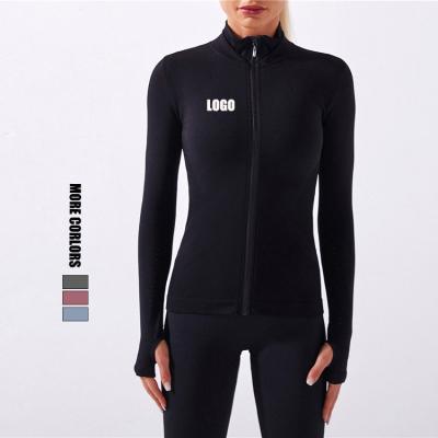 China 78% Polyester + 18% Nylon + 10% Spandex Wholesale Women Gym Wear Long Sleeve Yoga Wear Causual Sport Tops for sale