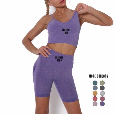 China 2021 Seamless Women Fitness High Waist Sport Wear 2 Piece Yoga Wear Set Women's Clothing for sale