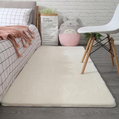 China Modern Living Room Soft Luxury Warm Sale Pure Cotton Rug Rabbit Fur Rug Bedroom Blanket Colorful Adult Square Washable Colorful Polyester for sale