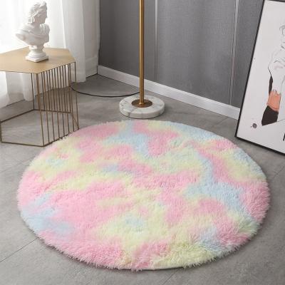 China China OEM Washable Rainbow Floor Blankets For Bedside Fluffy Rainbow Shaggy Carpet for sale