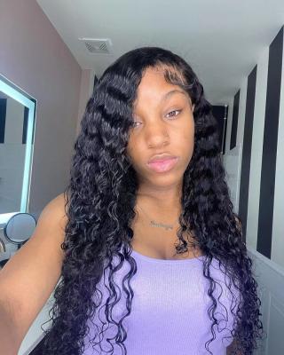 China New Design Hair Deep Wave Wig Vendors Deep Wave Wigs For Color Woman Transparent Swiss Lace Frontal Wig for sale