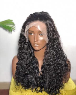 China Deep Wave China Supplier Pre Plucked Lace Front Brazilian Virgin Human Hair Wigs Deep Wave Wig For Black Women for sale